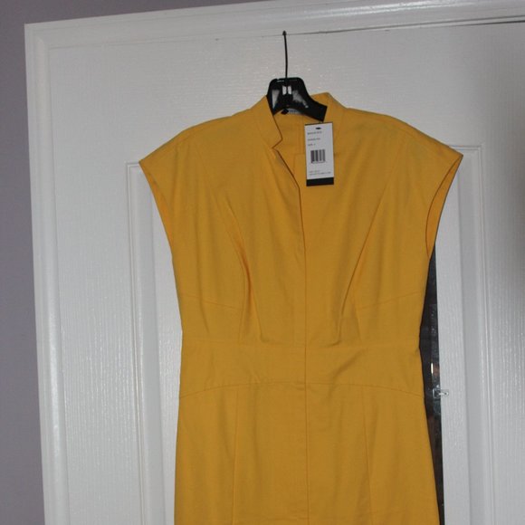 Lafayette 148 New York- Isabella Stretch Cotton Mandarin Collar Dress - Picture 2 of 6